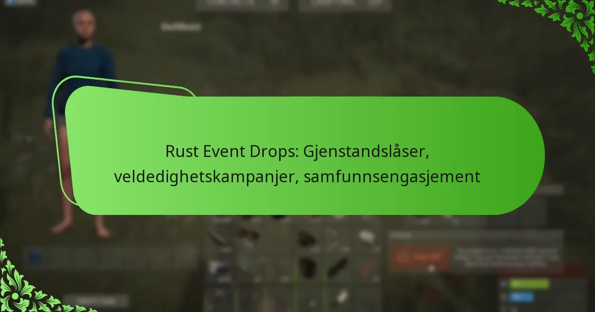 Rust Event Drops: Gjenstandslåser, veldedighetskampanjer, samfunnsengasjement