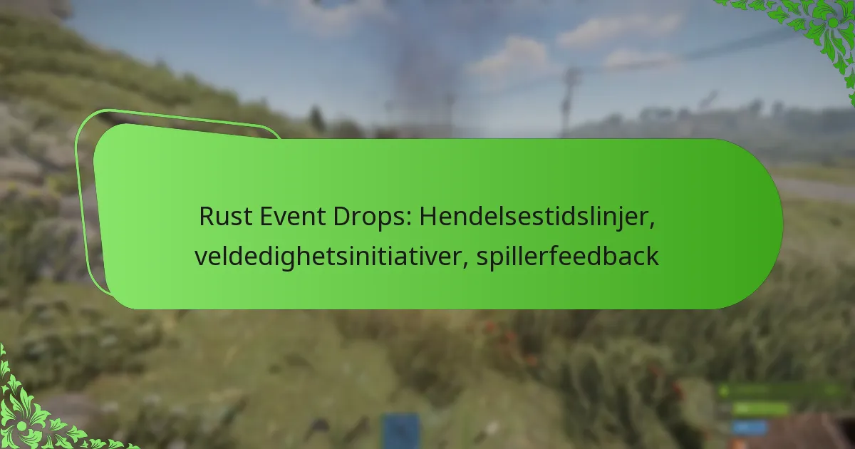 Rust Event Drops: Hendelsestidslinjer, veldedighetsinitiativer, spillerfeedback