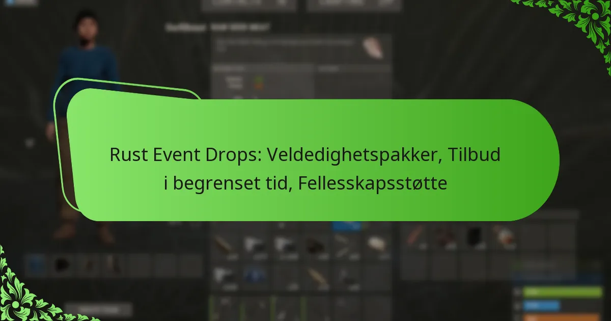 Rust Event Drops: Veldedighetspakker, Tilbud i begrenset tid, Fellesskapsstøtte