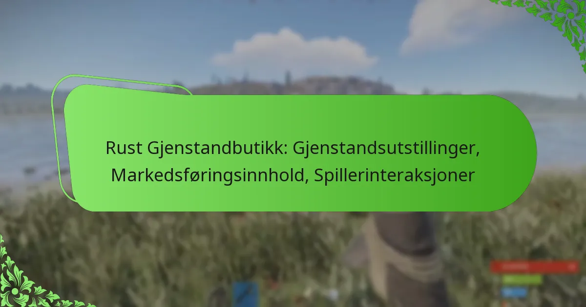 Rust Gjenstandbutikk: Gjenstandsutstillinger, Markedsføringsinnhold, Spillerinteraksjoner