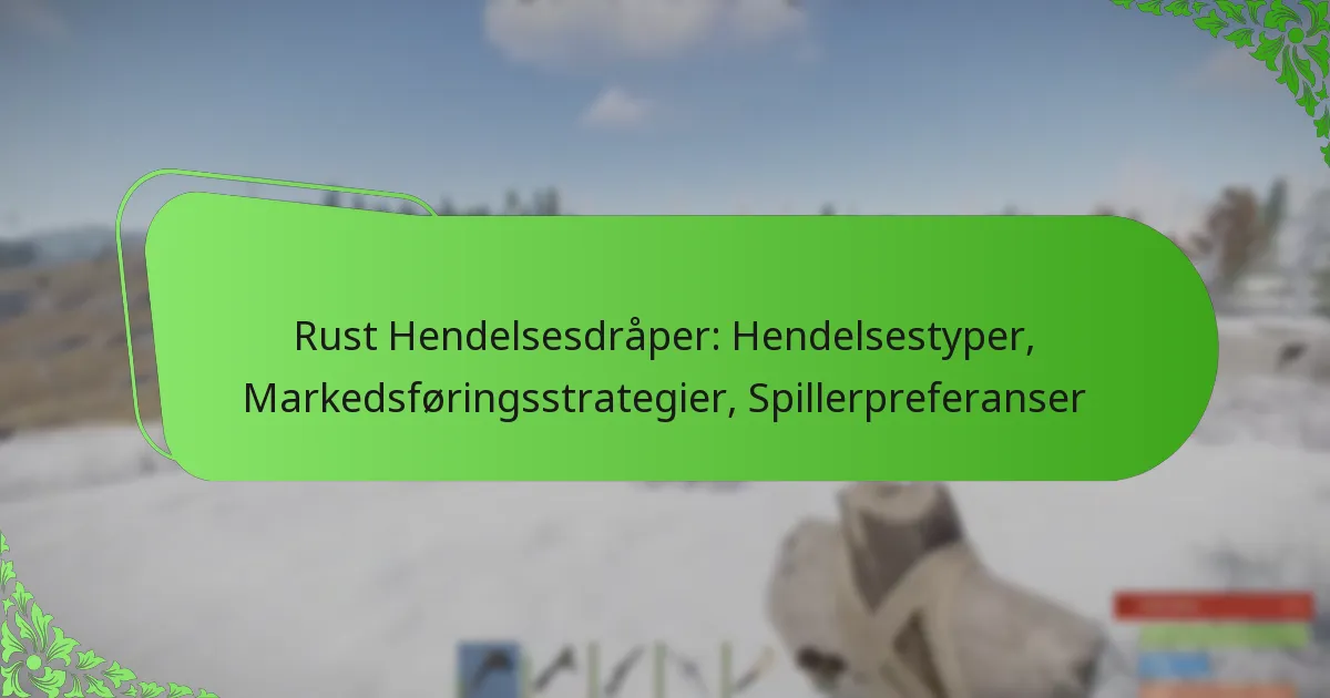 Rust Hendelsesdråper: Hendelsestyper, Markedsføringsstrategier, Spillerpreferanser