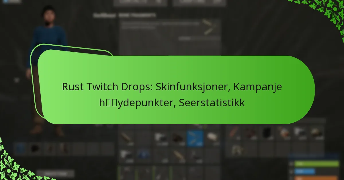 Rust Twitch Drops: Skinfunksjoner, Kampanje høydepunkter, Seerstatistikk