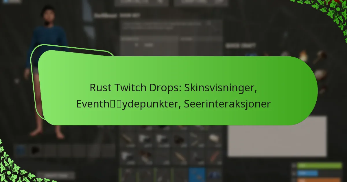 Rust Twitch Drops: Skinsvisninger, Eventhøydepunkter, Seerinteraksjoner