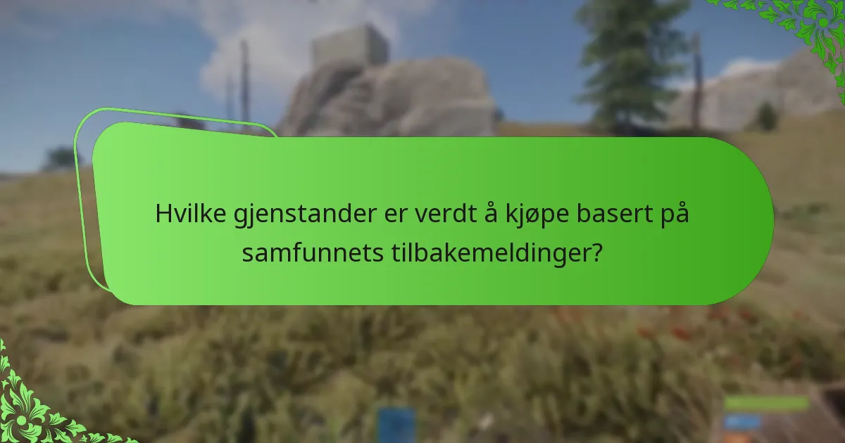 Hvilke gjenstander er verdt å kjøpe basert på samfunnets tilbakemeldinger?