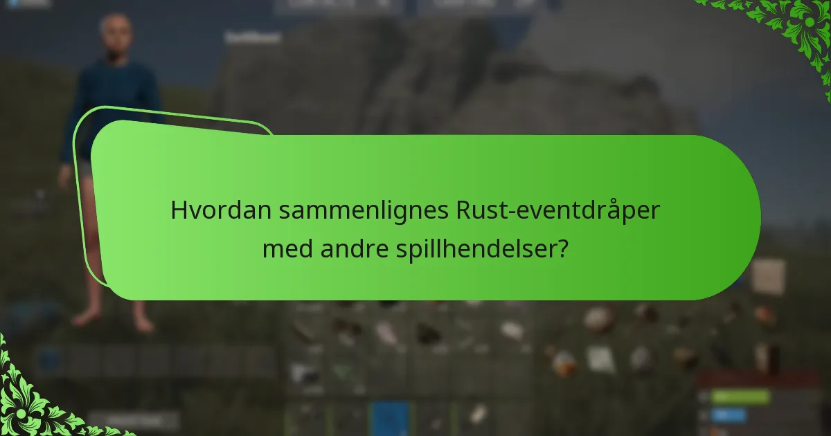 Hvordan sammenlignes Rust-eventdråper med andre spillhendelser?